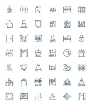 42 Bold Line Vector Icons designed for Barrier in Retina Ready Grid Fitted .. Stock Illustration