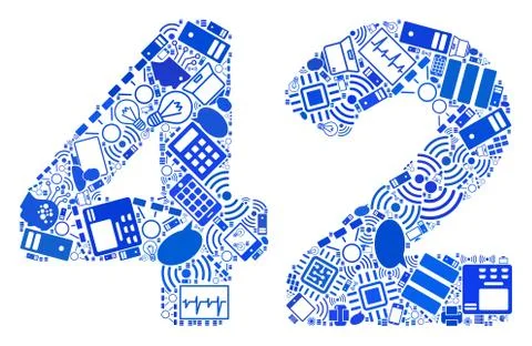 42 Digits Text Composition for Bigdata and Computing Ilustração Stock