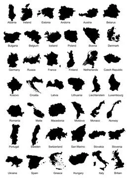 42 Europe Countries Stock Illustration