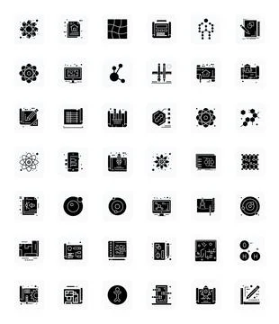 42 Filled Vector Icons designed for Schematic in 64x64 Display Perfect format Stock Illustration
