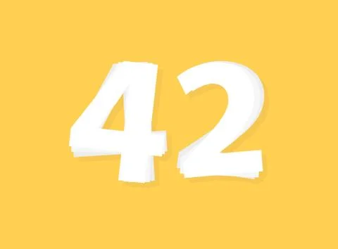 42 Number vector, modern layers design font. Eps10 illustration Stock Illustration