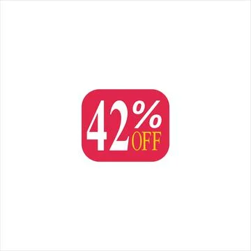 42 offer tag discount vector icon stamp on a white background Illustrazione stock