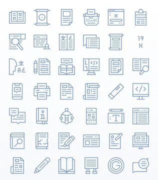 42 Regular Line Display Perfect Vector Icons crafted for Text 64x64 applica.. Stock Illustration