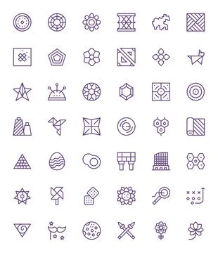 42 Regular Line Grid Fitted Vectors for Pattern Theme Stock Illustration