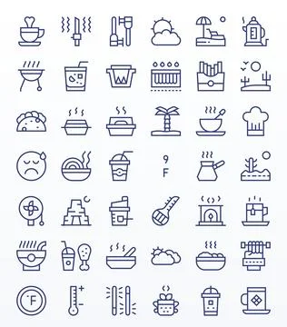 42 Regular Line PIXEL Perfect Retina Ready Vector Icons from Hot Suite Stock Illustration