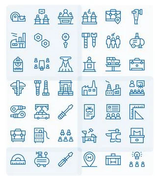 42 Regular Line Vector Icons for Workshop in crisp High Resolution Pixel Op.. 스톡 일러스트