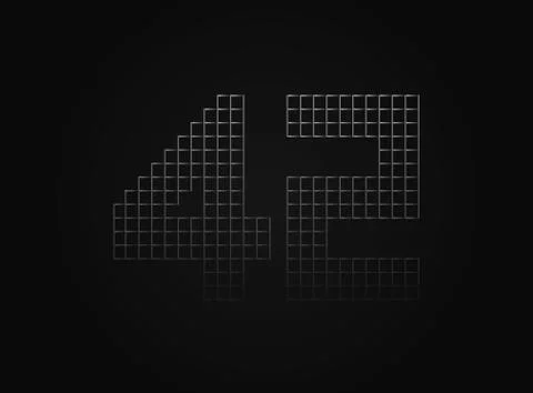 42 vector number made of metal chain link fence. For logo, brand label, desig Stock Illustration