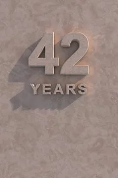42 years 3d text Stock Illustration