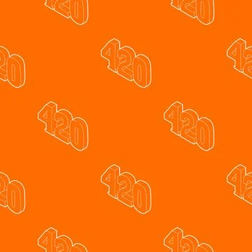 420 cannabis smoking time pattern vector orange Illustrazione stock