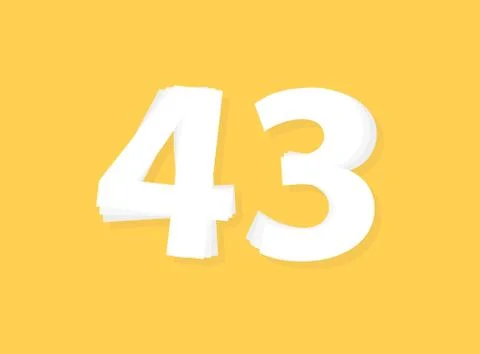 43 Number vector, modern layers design font. Eps10 illustration Stock Illustration