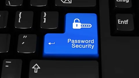 43. Password Security Rotation Motion On Computer Keyboard Button. Stock Footage 95391532