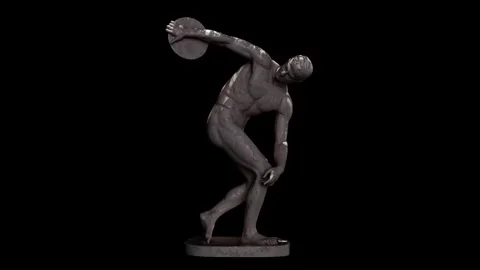 43 Sculpture of Discobolus Made with 3D render not AI Stock Footage 332358748