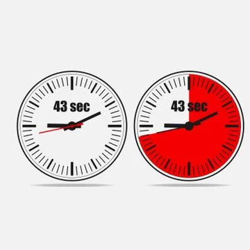 43 seconds clock icon Stock Illustration