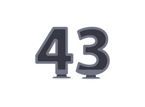 43 vector number design. For logo, brand label, design elements, corporate id Stock Illustration