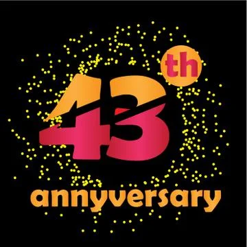 43 Year Anniversary Vector Template Design Illustration - Vector Stock Illustration