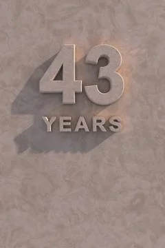 43 years 3d text Stock Illustration