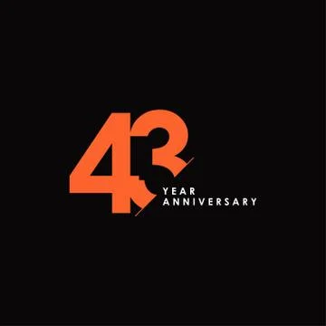 43 Years Anniversary Vector Template Design Illustration Illustrazione stock