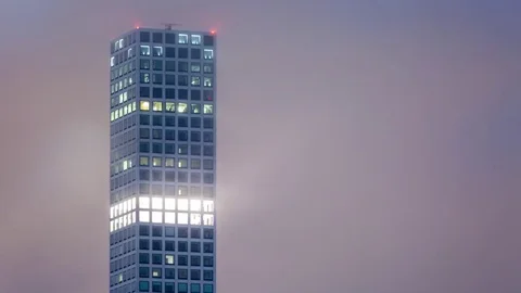 432 Park Avenue Building, New York City Close Night Timelapse Stock Footage