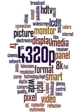 4320p screen resolution, word cloud concept Stock Illustration