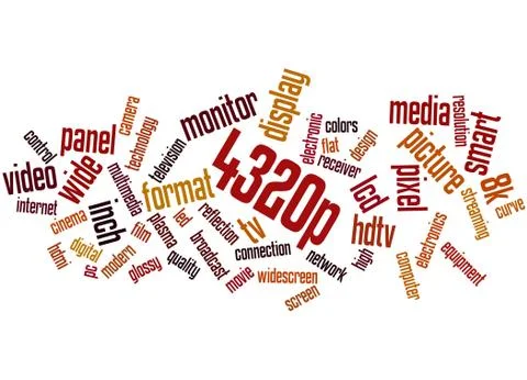 4320p screen resolution, word cloud concept Stock Illustration