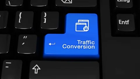 435. Traffic Conversion Rotation Motion On Computer Keyboard Button. Stock Footage 95357315