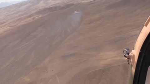 438th Air Wing fly Afghan air force MD-530 Cayuse Warrior helicopter - 2016 Video stock 89239757