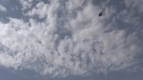 438th Air Wing fly Afghan air force MD-530 Cayuse Warrior helicopter - 2016 Stock Footage 89239777