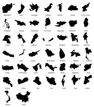 44 Asian Countries Stock Illustration