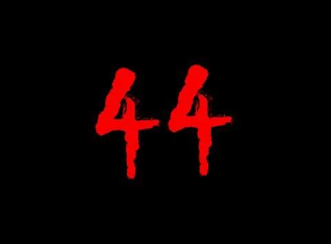 44 Horror bloody, scary vector number. Insane Fear brutal, scream font. Wicke Stock Illustration