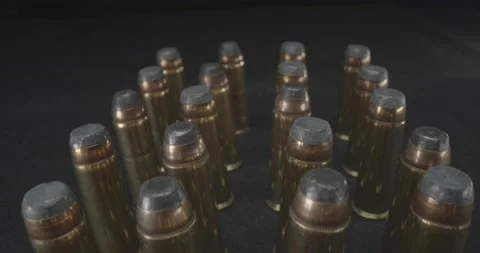 44 Magnum Bullets on table Video stock 141005354