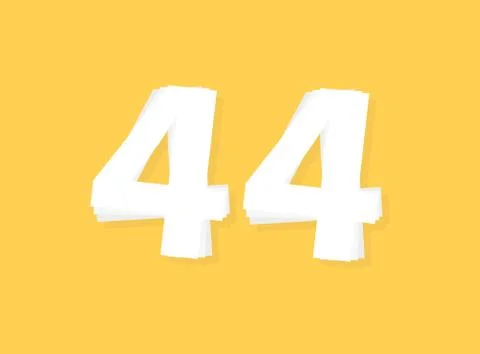 44 Number vector, modern layers design font. Eps10 illustration 스톡 일러스트