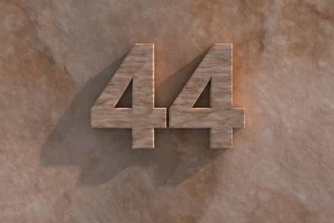 44 in numerals in mottled sandstone Stock Illustration