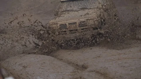 4×4 offroad car  in the mud Stock Footage 71328089