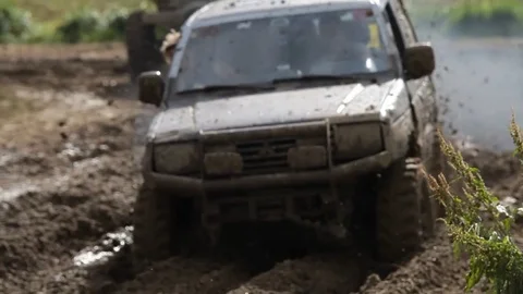 4×4 offroad car  in the mud Stock Footage 71328158