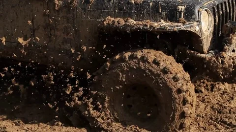 4×4 offroad car  in the mud Stock Footage 71328221