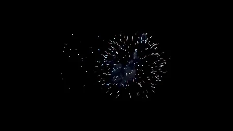 44 seconds Fireworks Display Sequence On Black Background With Audio Stock Footage 114918673