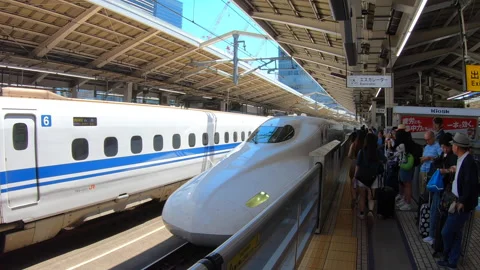 44 Shinkansen Bullet Train At JR Tokyo Station In Japan Stock Footage 345361549