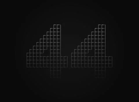 44 vector number made of metal chain link fence. For logo, brand label, desig Stock Illustration