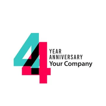 44 Year Anniversary Vector Template Design Illustration Stock Illustration
