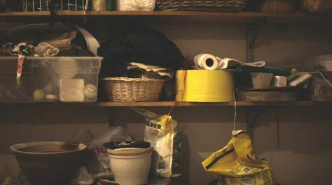 444 defocused clutter garage Stock Footage 583446