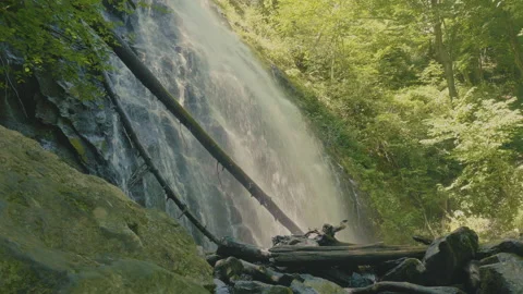 446 Closeup view Crabtree Falls, North Carolina Waterfall on Blue Ridge Park Stock-Footage 132737589