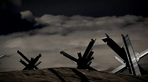 446 Normandy antitank lightning hell hellscape ww2 Stock Footage 589066