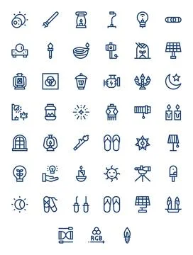 45 256x256 Bold Line Editable Vector Icons for Light Projects イラスト素材