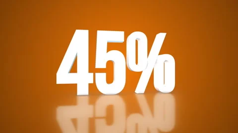 45% 3D Text spinning on an orange background. 360 Looped video. 4K 動画素材 276684522