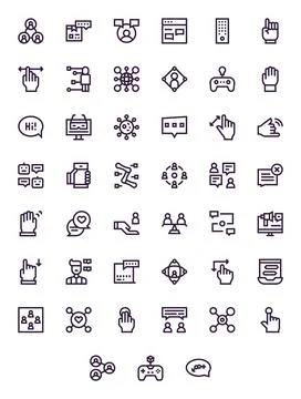 45 64x64 Bold Line PIXEL Perfect Vector Icons for Interaction Projects Stock Illustration