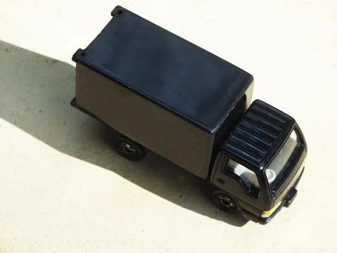 45 angle view of a black lorry toy truck Stock Photos
