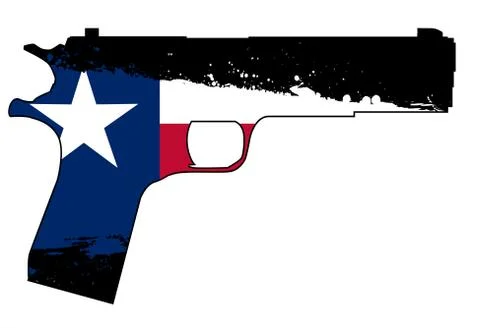 45 Automatic With Texan Flag Stock Illustration