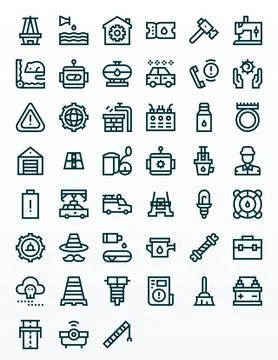 45 Bold Line Editable Designs for Maintenance 256x256 Vector Icons Stock Illustration