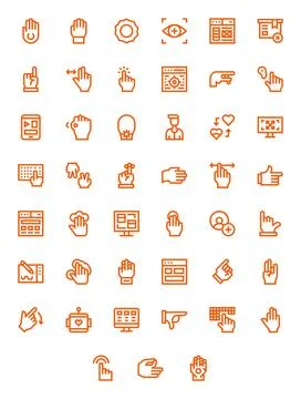 45 Bold Line Vector Icons for Ui in crisp High Resolution Pixel Optimized r.. Stockillustratie