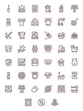 45 Bold Line Vector Icons designed for Clean in 128x128 Pixel Optimized forma Stock Illustration